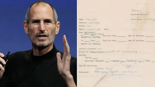 स्टीव जॉब्स का आवेदन पत्र