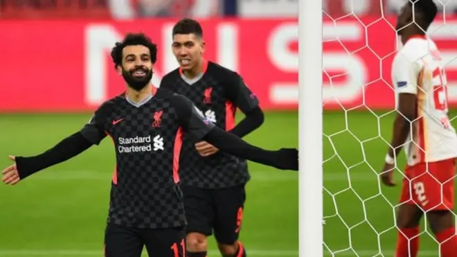 احتفال محمد صلاح بهدفه في لايبزغ