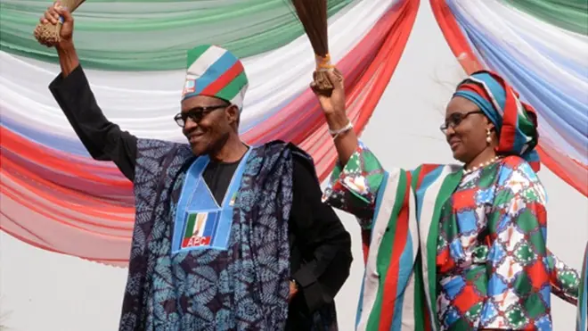 Muhammadu Buhari and im wife Aisha