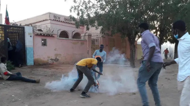 Des manifestants au Soudan - janvier 2019