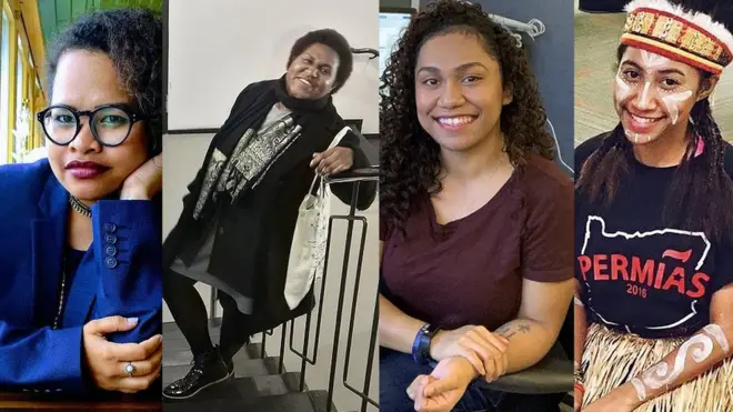 Dari kiri ke kanan, Voni Blesia, Erlince Magai, Florida Nasategai dan Theresia Welung