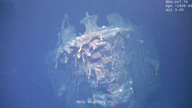 The wreck was found 98 nautical miles south east of Port Stanley