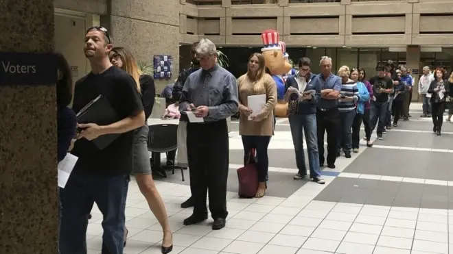 Early voters in San Jose, California - 7 November