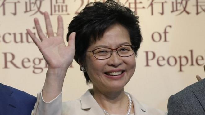 林鄭月娥在無驚無險，無意外，無懸念中當選香港女特首。
