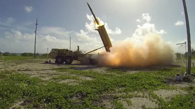 The Thaad system, seen here in a file photo, is designed to take out North Korean missiles