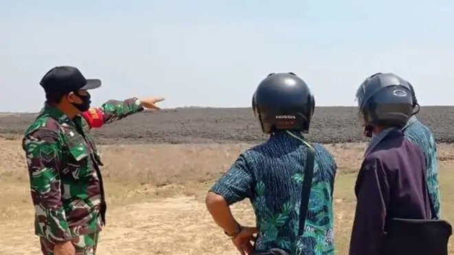 Kawah lumpur panas Kesongo diDesa Gabusan, Kecamatan Jati, Kabupaten Blora, Jawa Tengah menyembur dashyat, Kamis (27/08) pagi.