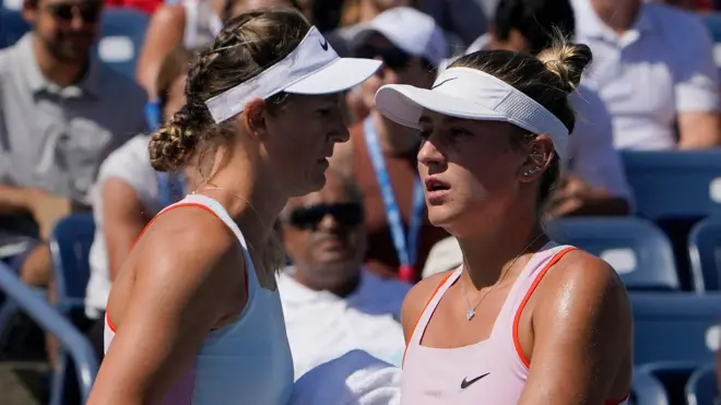Victoria Azarenka and Marta Kostyuk