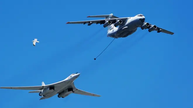 Aircraft taking part in the Victory Day celebrations over Moscow in 2020