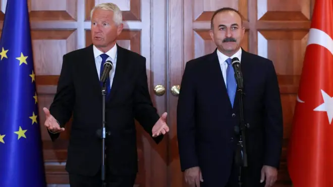 Avrupa Konseyi Başkanı Thorbjorn Jagland ve Dışişleri Bakanı Mevlüt Çavuşoğlu