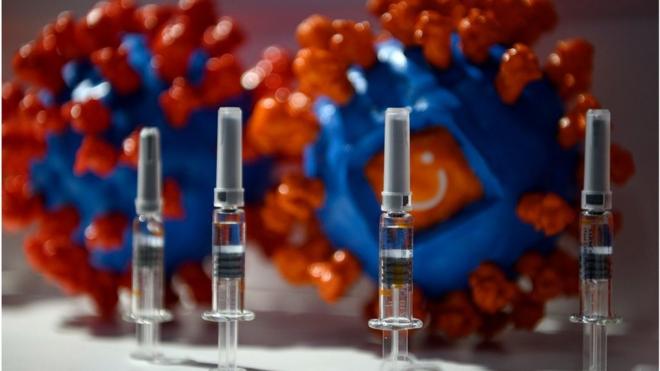 圖為在中國國際服務貿易交易會上展示的北京科興中維生物技術公司Sinovac的"克爾來福"滅活疫苗。
