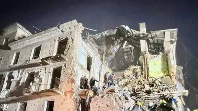 Разрушение дома в Кривом Роге