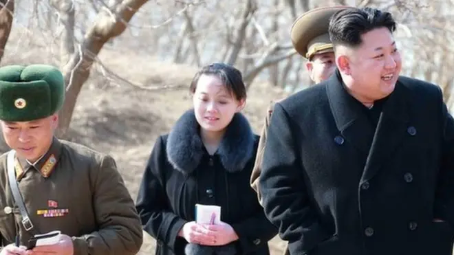 ኪም ዮ-ጆንግ - ኣብ 2015 ምስ ሓወን ዝተስኣልኦ እንትኸውን ብማእኸል ወኪል ዜና ሰሜን ኮርያ ተፈንዩ