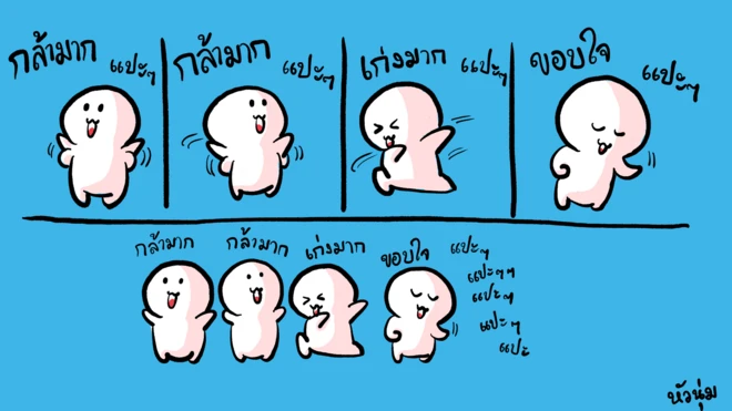 ผลงานภาพวาดล้อเลียนบนเพจ "หัวนุ่ม"