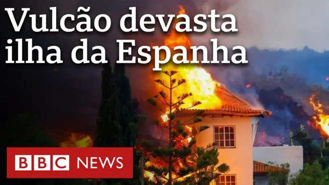 Casa é destruída por vulcãojogo betmotionLa Palma, Espanha