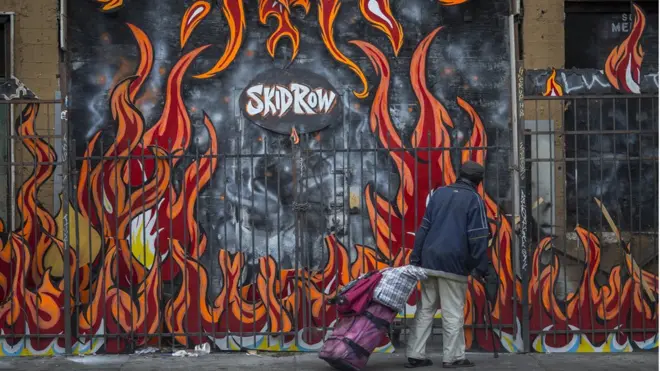 Skid Row engloba la mayor concentración de personas sin casa de todo Estados Unidos.