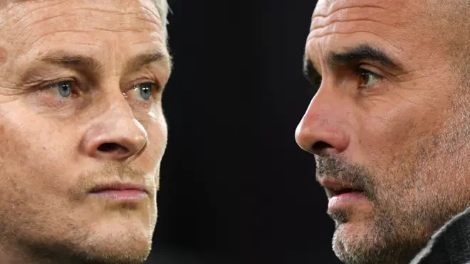 Manchester United manager Ole Gunnar Solskjaer (left) and Manchester City boss Pep Guardiola