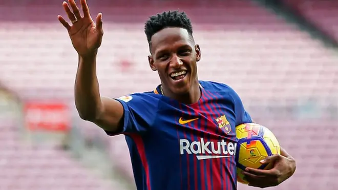 Beki wa Barcelona Yerry Mina kujiunga na Everton