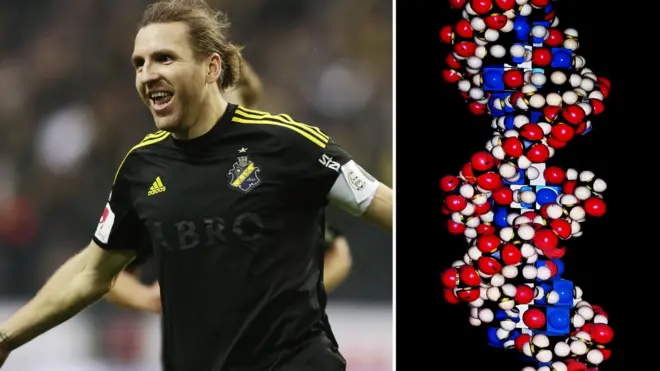 Nils-Eric Johansson and a strand of dna