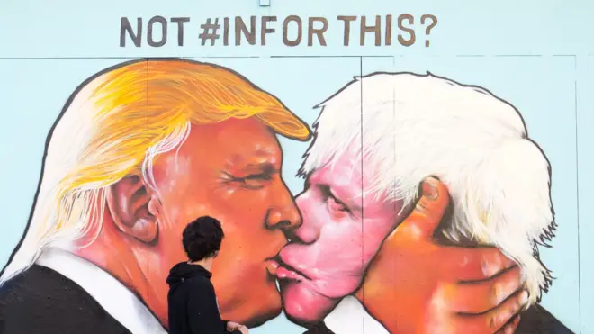 Tranh vẽ Donald Trump and Boris Johnson