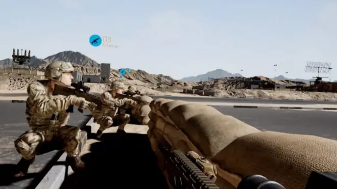 ภาพกราฟิกการฝึกทหารด้วยวีอาร์