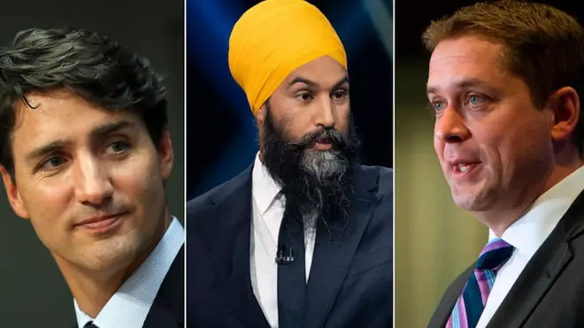 जस्टिन ट्रूडो, जगमीत सिंह, एंड्रयू सच्चीर, एलिजाबेथ मे