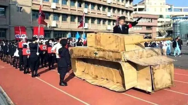 扮演納粹德軍的新竹光復高中師生（23/12/2016）