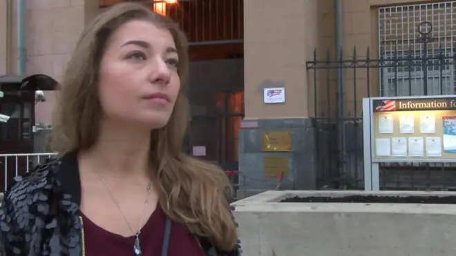 Прохожие у посольства США о терактах 9/11