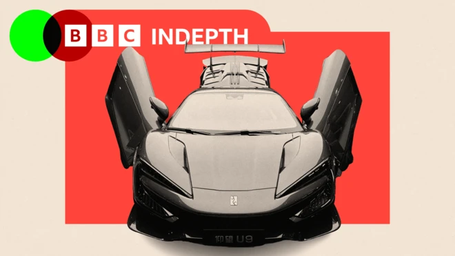 A treated image of a U9 sports car by Yangwang