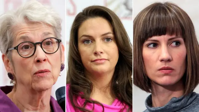 Jessica Leeds, Samantha Holvey y Rachel Crook piden que el presidente de Estados Unidos responda por acusaciones de acoso.