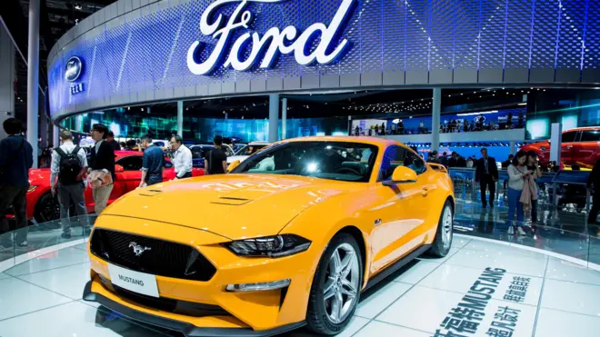 The new Ford Mustang is at the 2017 Shanghai International Automobile Industry Exhibition