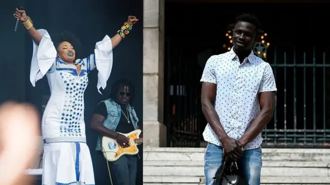 La chanteuse malienne Oumou Sangaré et Mamoudou Gassama.