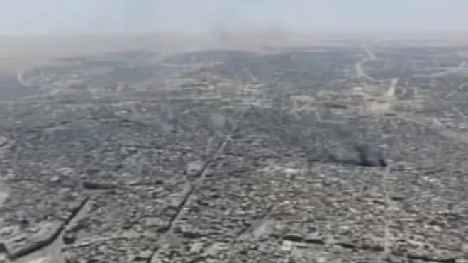 كيف يبدو جامع النوري من الجو بعد تفجيره؟