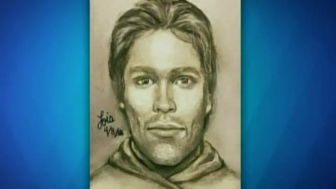 Sketsa pria yang mengancam Daniels pada tahun 2011 yang diungkap dalam sebuah acara talk show di AS.