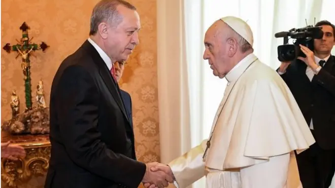 Cumhurbaşkanı Recep Tayyip Erdoğan ve Papa Francesco