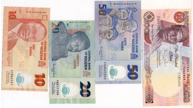 10naira, 20naira, 50naira and 100naira