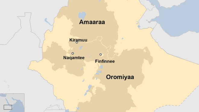 Danaa bakka itti argama Kiramuu agarsiisu