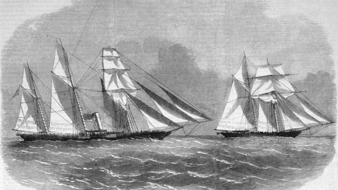 Ilustração de navio americano que transportava escravizados