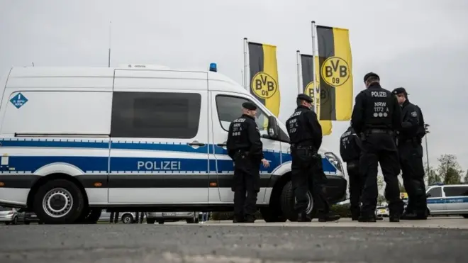 Police at Dortmund training ground