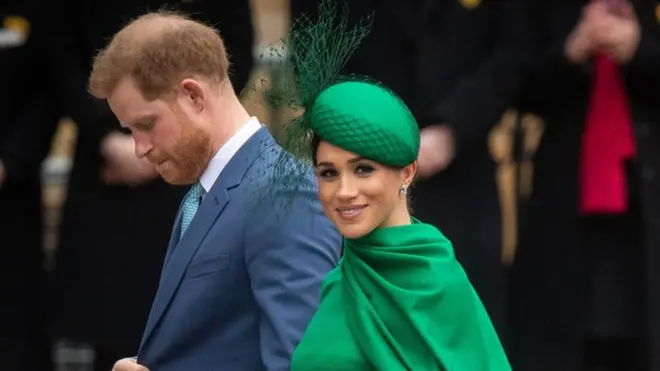 09/03/2020 of the Duke and Duchess of Sussex arriving at the Commonwealth Service at Westminster Abbey, London.