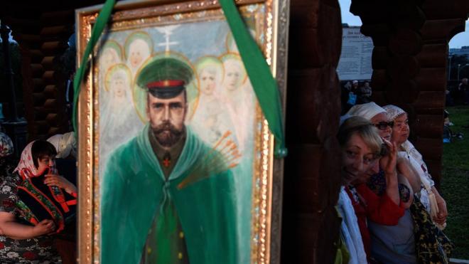 Икона Николая II на фестивале "Царские дни" в Екатеринбурге