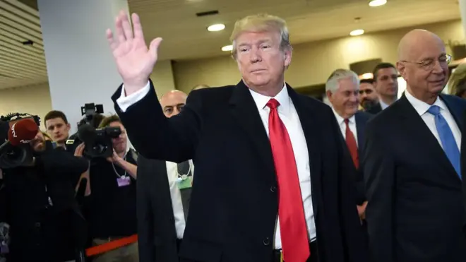 ABD Başkanı Donald Trump Dünya Ekonomik Forumu için Davos'a geldi.