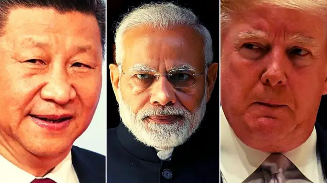 नरेंद्र मोदी, शी जिनपिंग और डोनाल्ड ट्रंप