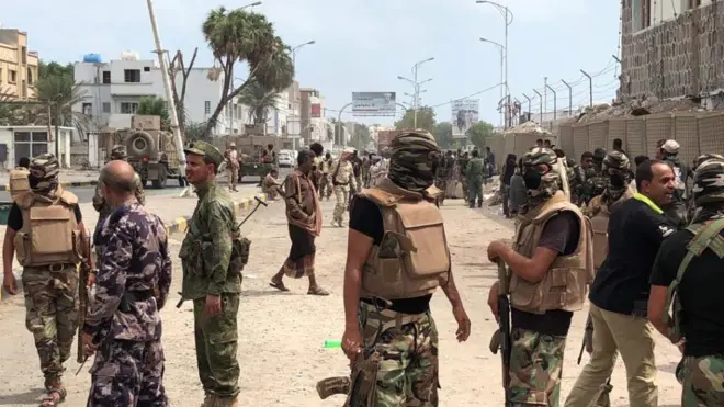 Des forces de sécurité yéménites à Aden en novembre 2017 (illustration).