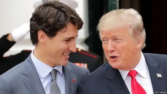 राष्ट्रपति डोनल्ड ट्रंप और कनाडा के प्रधानमंत्री जस्टिन ट्रूडो
