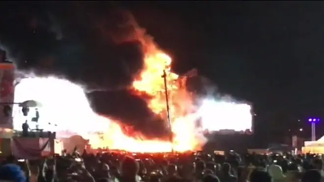 Пожар на фестивале в Испании