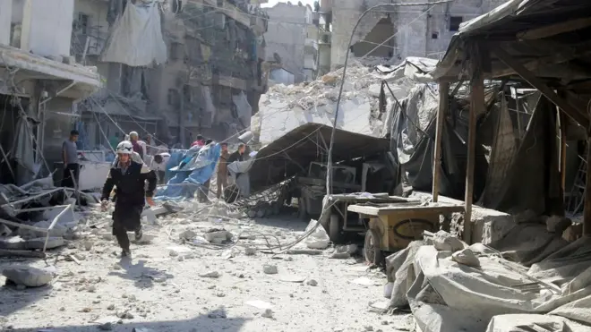 один из восточных районов после авиаударов 12 октября