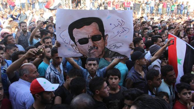 تظاهرات موالية للرئيس السوري بشار الأسد
