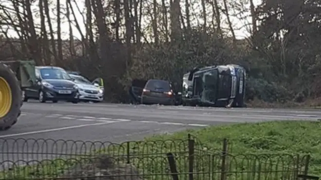 A photograph of a crash near Sandringham was reported by local media