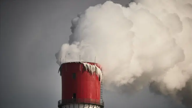 Coal power plant chimney