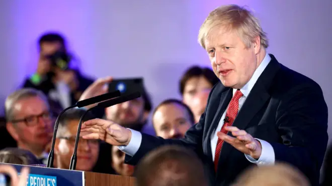 Johnson centrou sua campanha eleitoral em torno do Brexit